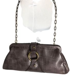 NWT Nine West Clutch with Chain Strap Magnetic Closure Crocodile Embossed Bag